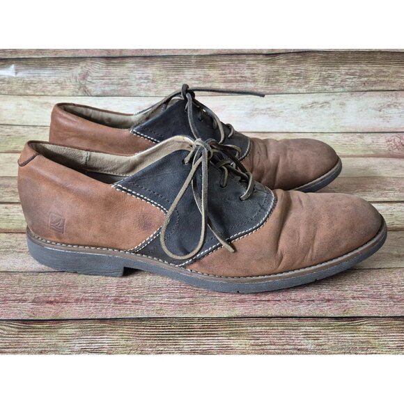 SPERRY TOP-SIDER Jamestown Size 11.5 M Brown Mens Suede & Leather Saddle Oxford - Picture 5 of 11